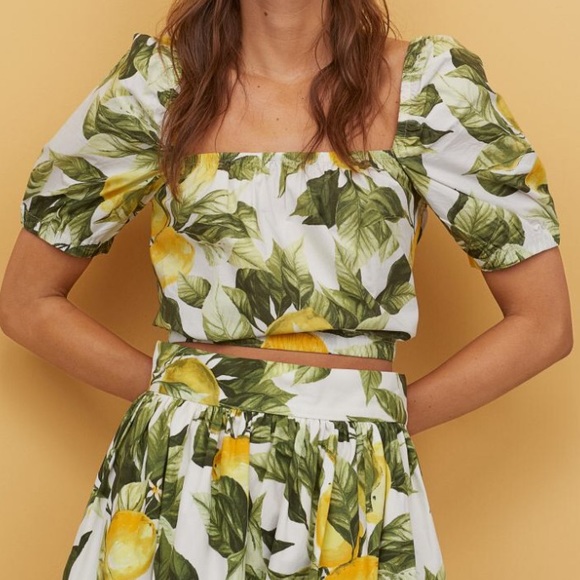 h&m lemon blouse
